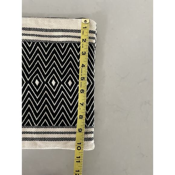 Tribe Alive Fold Over Clutch Purse Pouch Black & Cream Ivory - Picture 7 of 7